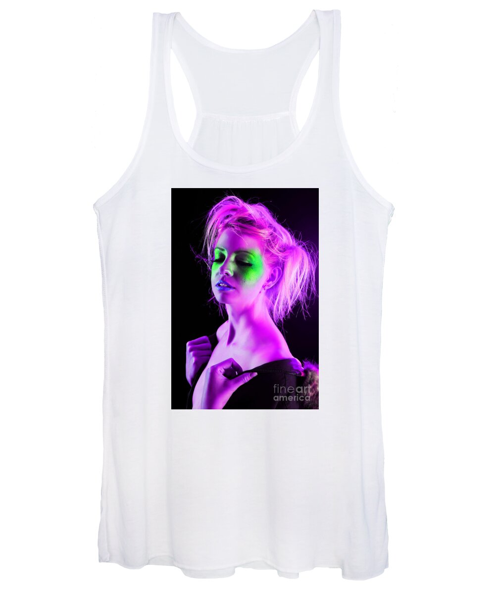 Fetish Photographs Women's Tank Top featuring the photograph Violet Cinema by Robert WK Clark