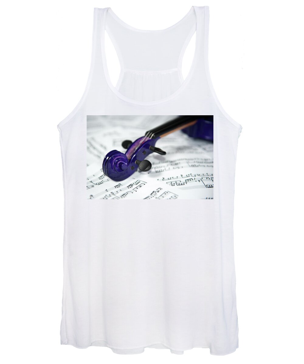 Helen Northcott Women's Tank Top featuring the photograph Violin Tuning Pegs by Helen Jackson