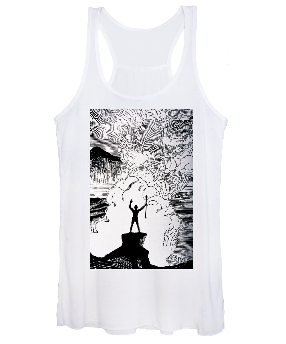 1930 Women's Tank Top featuring the painting Volcanic Rage by Hawaiian Legacy Archive - Printscapes