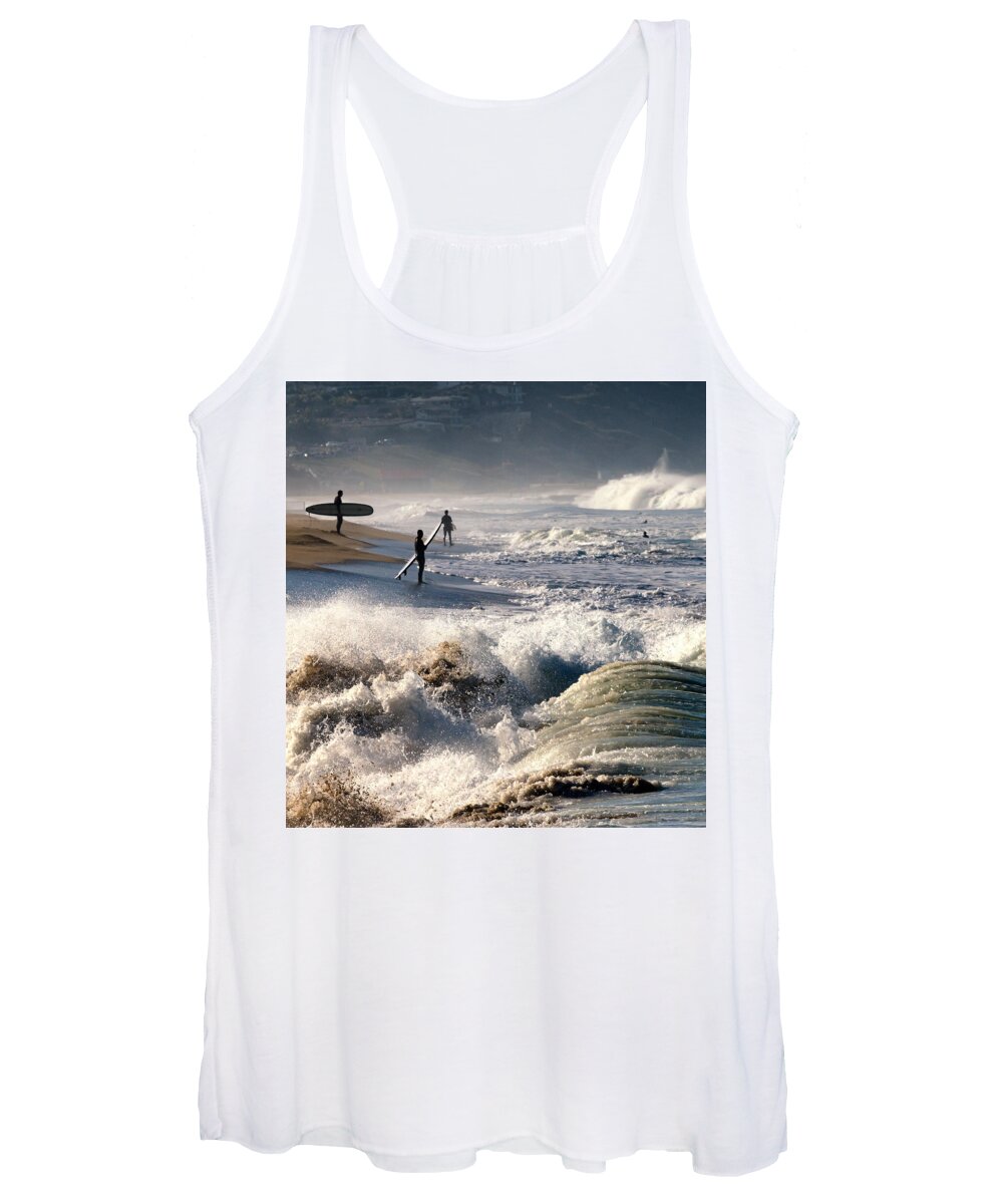 Surfers Women's Tank Top featuring the photograph Waiting by Mike-Hope by Michael Hope