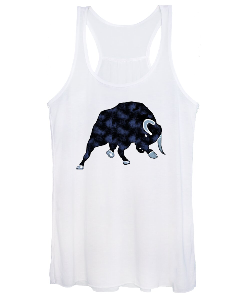 Painting Women's Tank Top featuring the painting Wall Street Bull Market Series 1 t-shirt by Edward Fielding