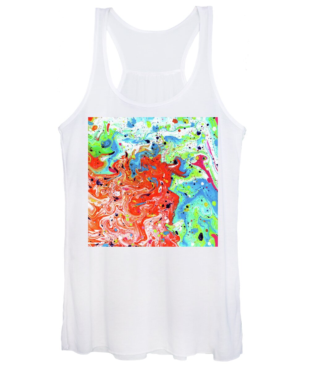 Abstract Women's Tank Top featuring the mixed media Walrus by Meghan Elizabeth