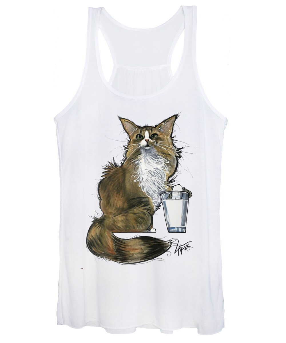 Cat Women's Tank Top featuring the drawing Ward 3828 by Canine Caricatures By John LaFree