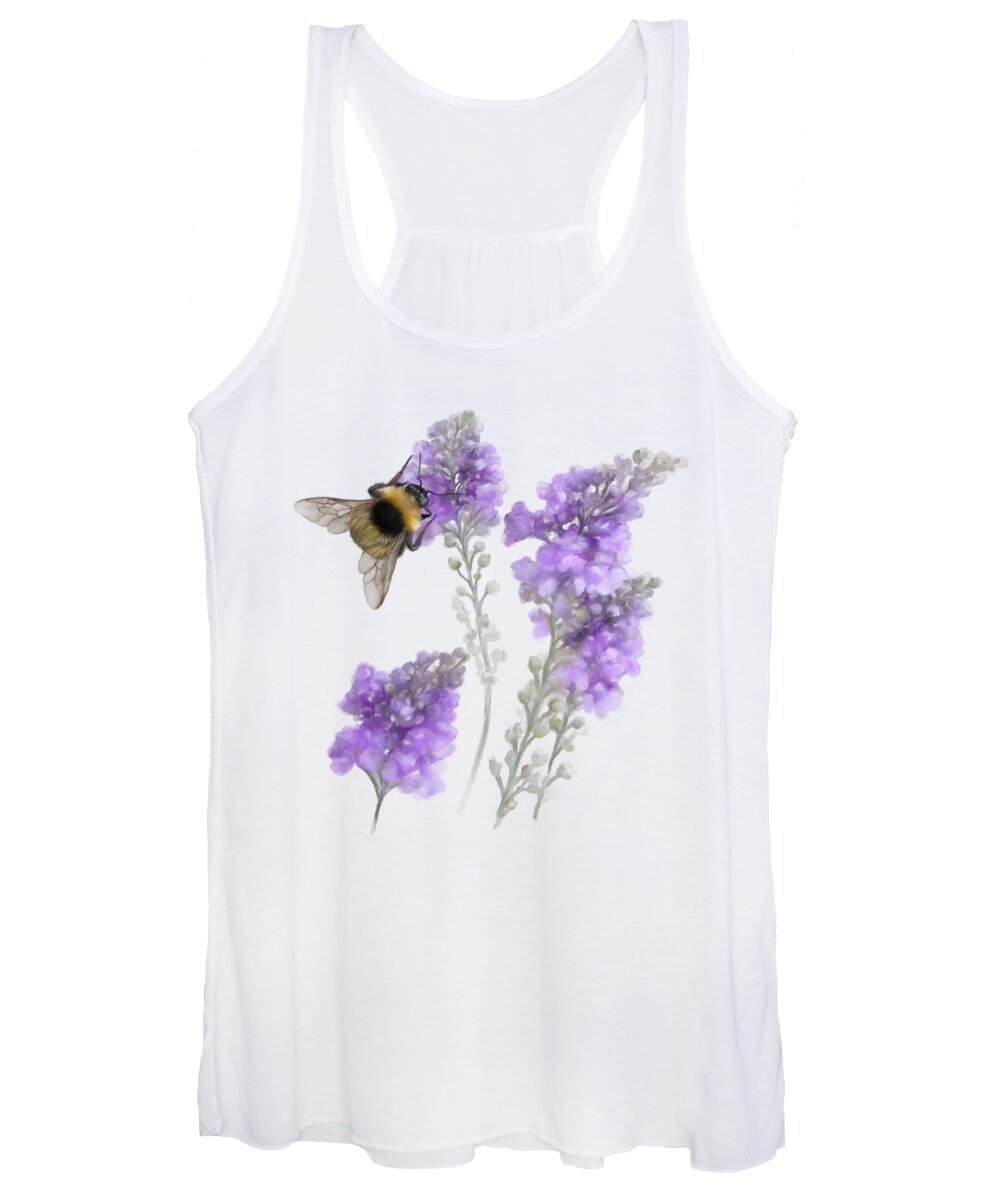Painting Women's Tank Top featuring the painting Watercolor Bumble Bee by Ivana Westin