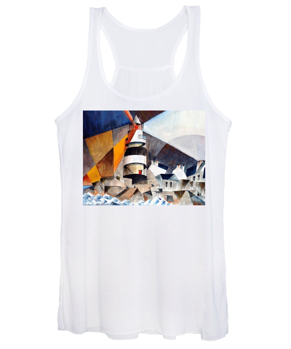  Women's Tank Top featuring the painting Wexford... Hookhead Lighthouse by Val Byrne