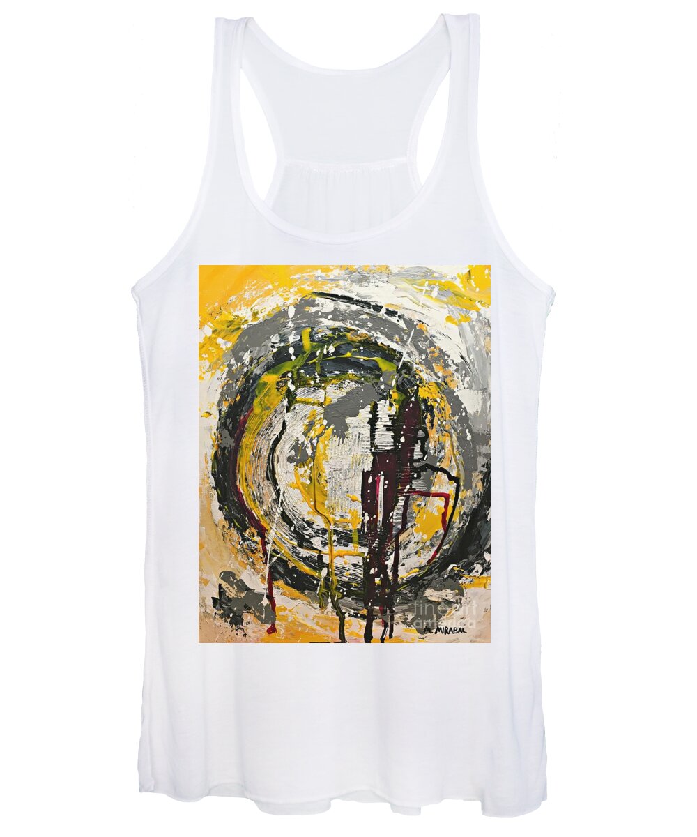Abstract Women's Tank Top featuring the painting Whirlwind by Mary Mirabal