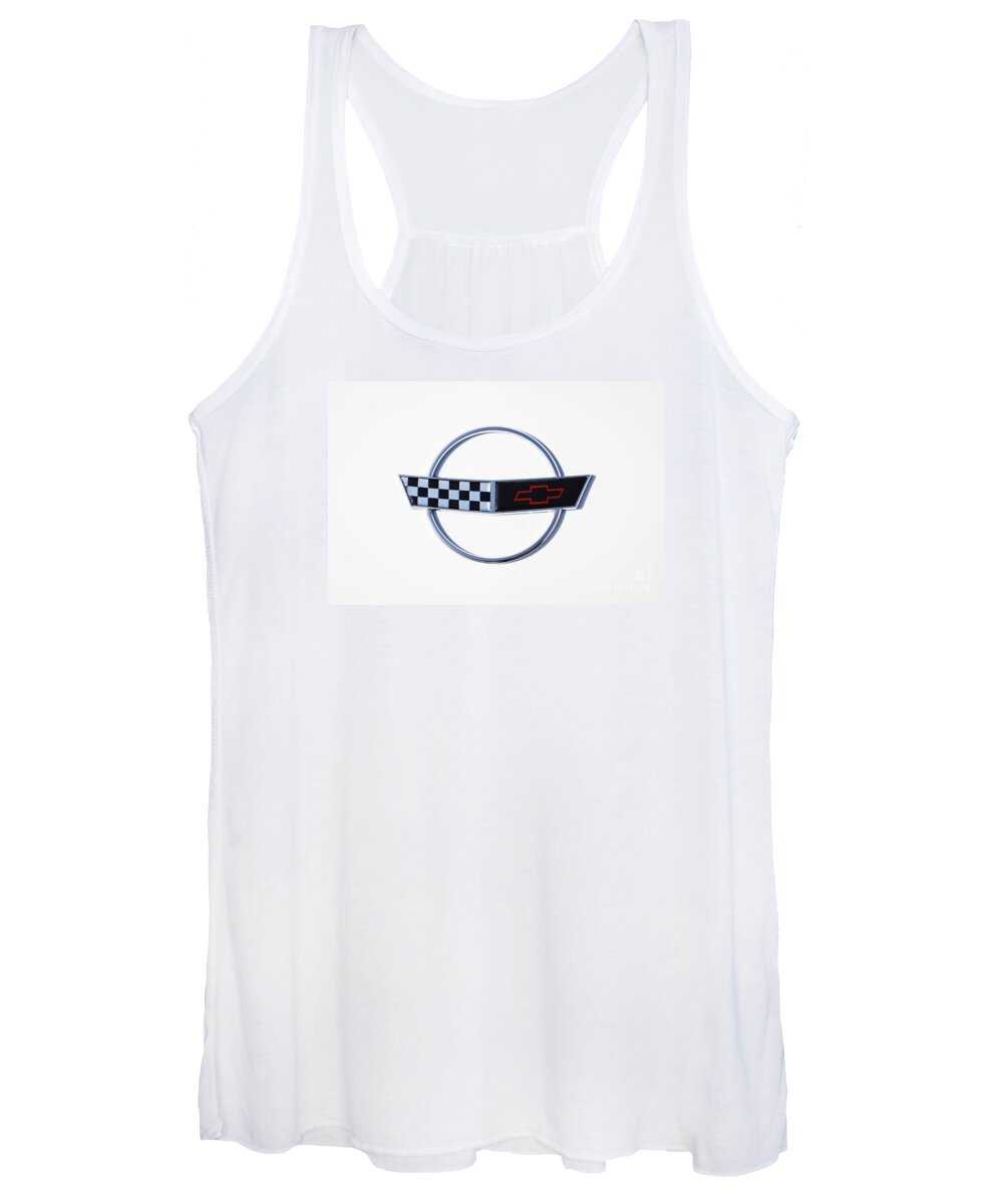Chevrolet Women's Tank Top featuring the photograph White C4 Corvette by Dennis Hedberg