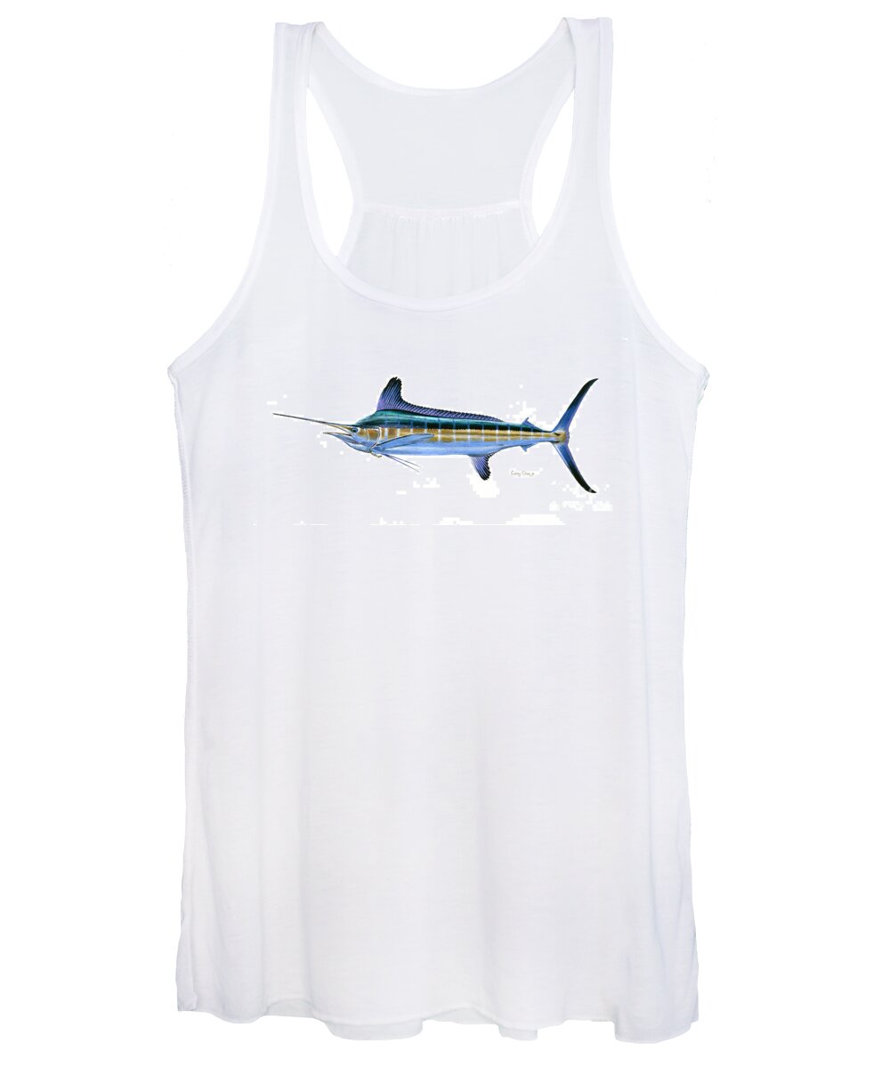 White Marlin Women's Tank Top featuring the painting White Marlin by Carey Chen