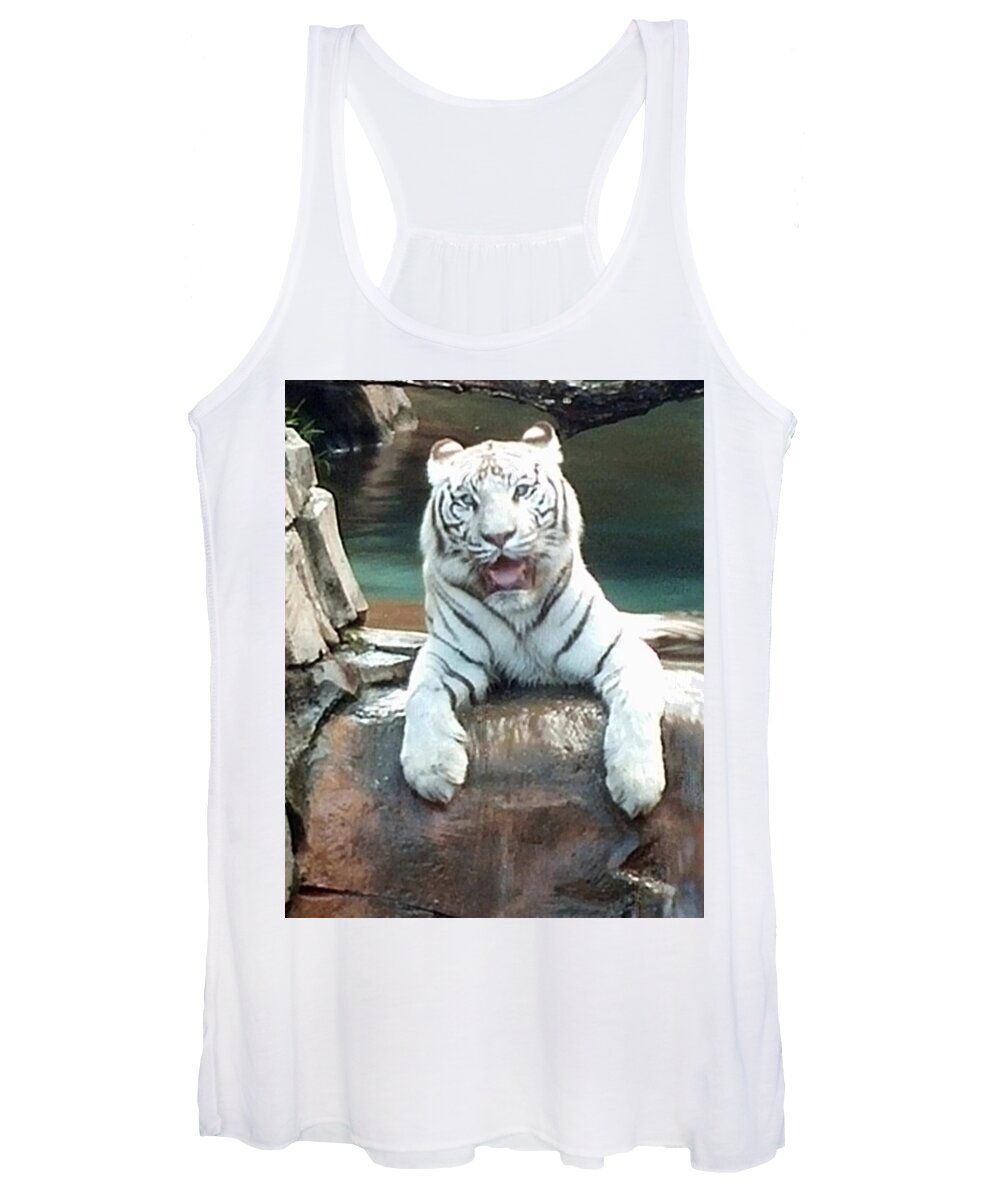 Tiger Women's Tank Top featuring the photograph White Tiger by Rick Redman