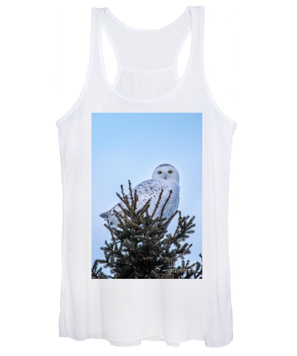 Wildlife Women's Tank Top featuring the photograph Wildlife Snowy Owl -3408 by Norris Seward
