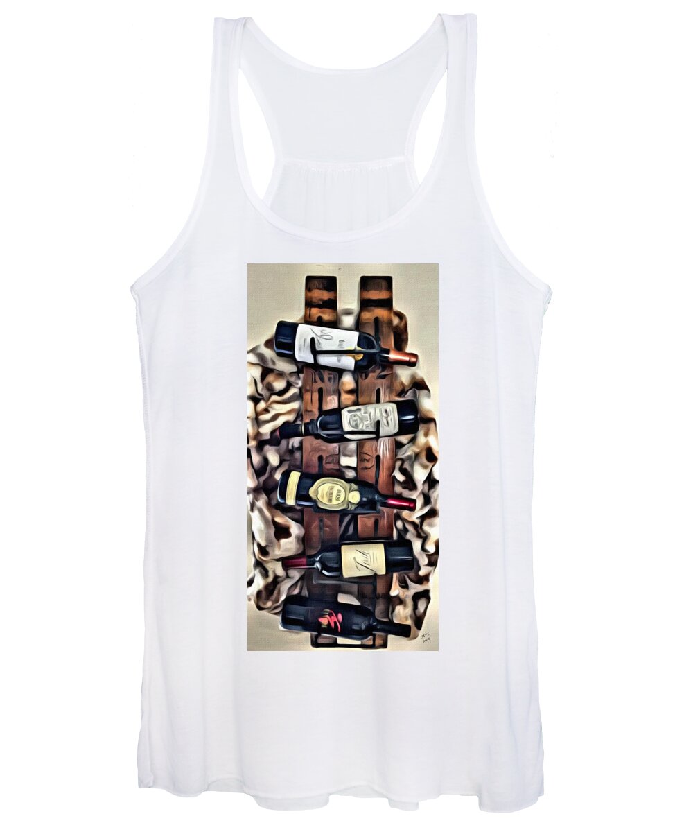 Wine Women's Tank Top featuring the painting Wine Rack by Marian Lonzetta