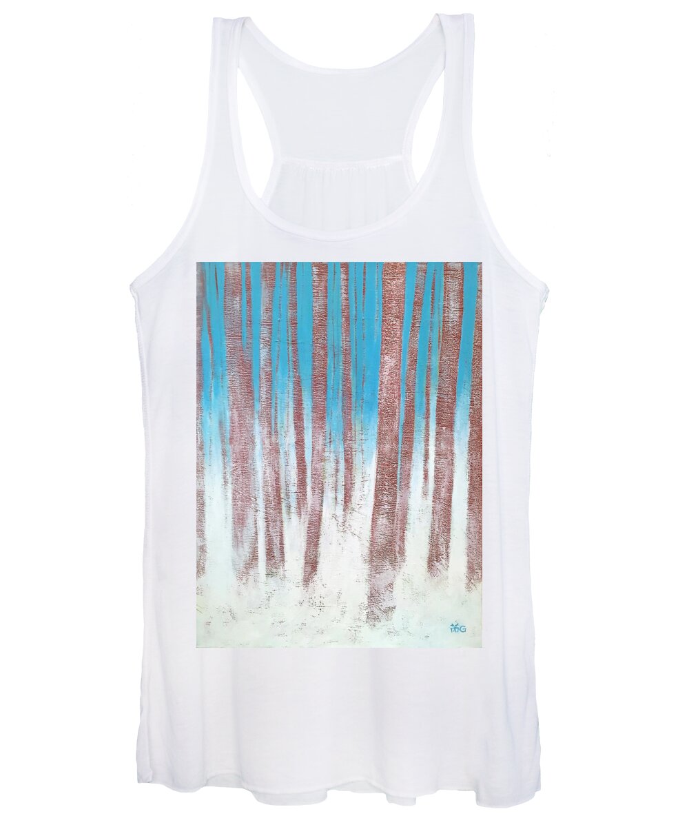 Woods Women's Tank Top featuring the painting Winter woods by Wonju Hulse