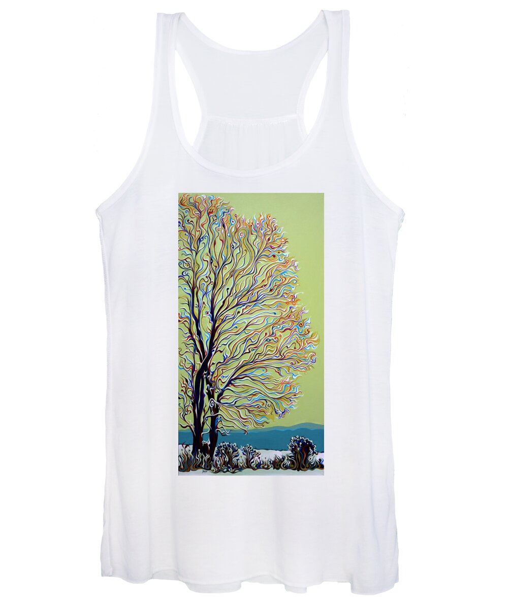 Winter Women's Tank Top featuring the painting WinterTainment Tree by Amy Ferrari