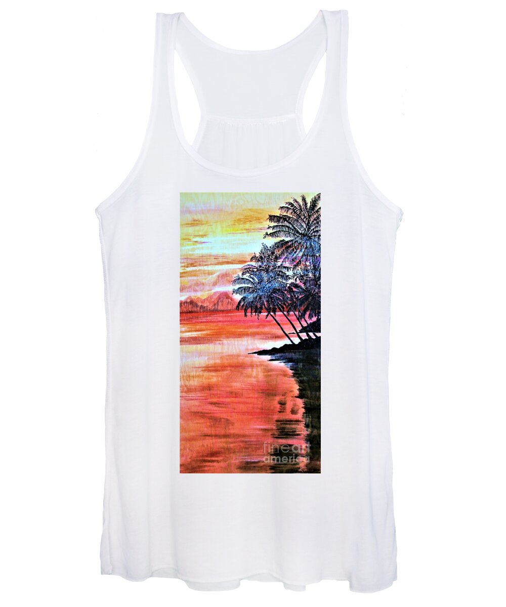Prints Women's Tank Top featuring the mixed media Wish you were here by Barbara Donovan