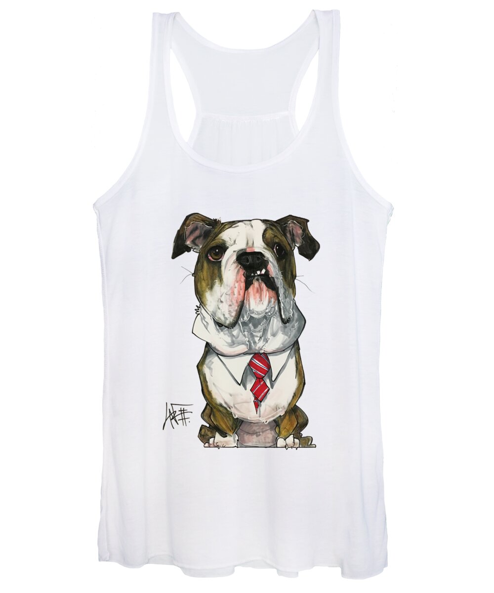 Pet Portrait Women's Tank Top featuring the drawing Wright 7-1461 1 by Canine Caricatures By John LaFree
