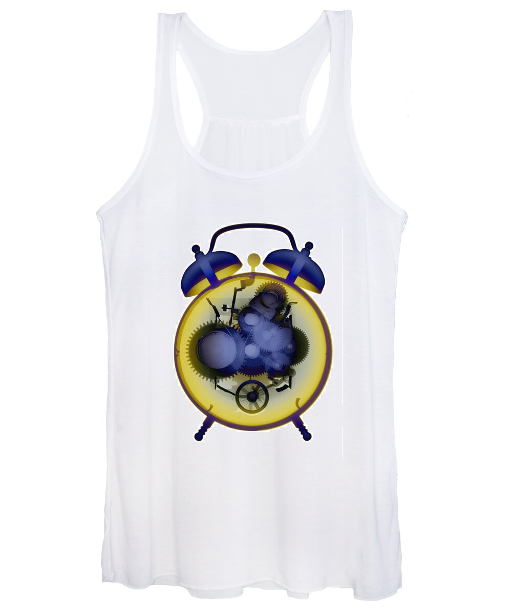 X-ray Art Photography Women's Tank Top featuring the photograph X-ray Alarm Clock No. 10 by Roy Livingston