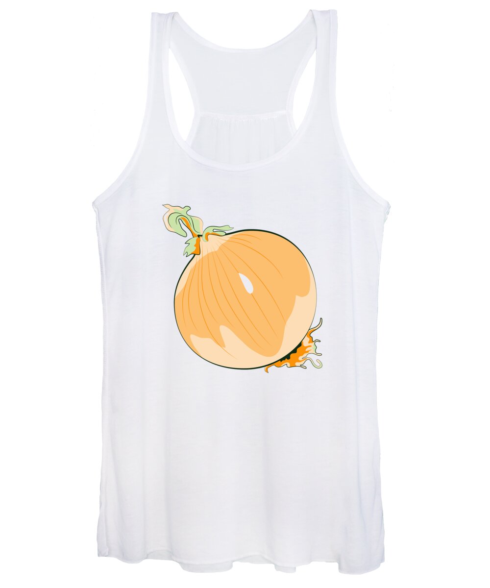 Onion Women's Tank Top featuring the digital art Yellow Onion by MM Anderson