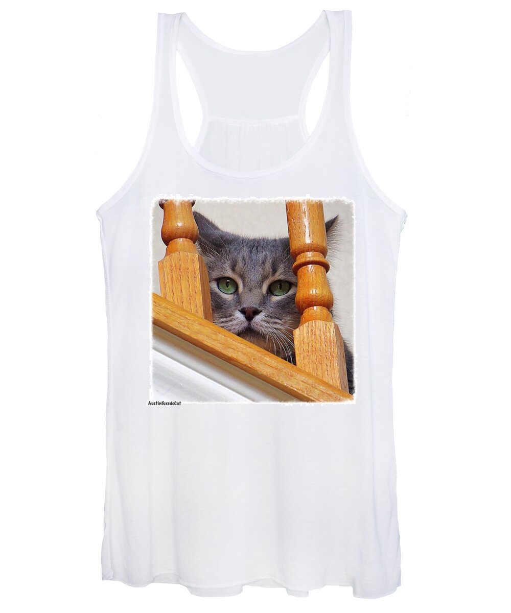 Keepaustinweird Women's Tank Top featuring the photograph Yes, It Is True, I Am A #crazycatlady by Austin Tuxedo Cat