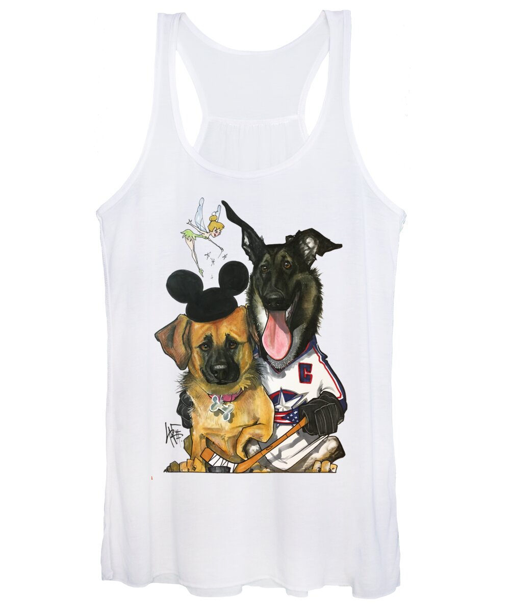 Pet Portrait Women's Tank Top featuring the drawing Young 3268 by John LaFree