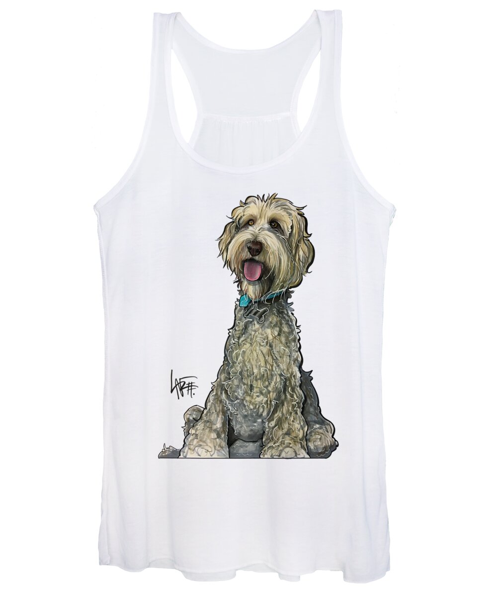 Labradoodle Women's Tank Top featuring the drawing Zwetsch 7-1513 by John LaFree