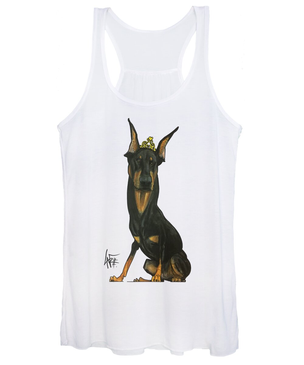 Lapp 4484 Women's Tank Top featuring the drawing Lapp 4484 by Canine Caricatures By John LaFree