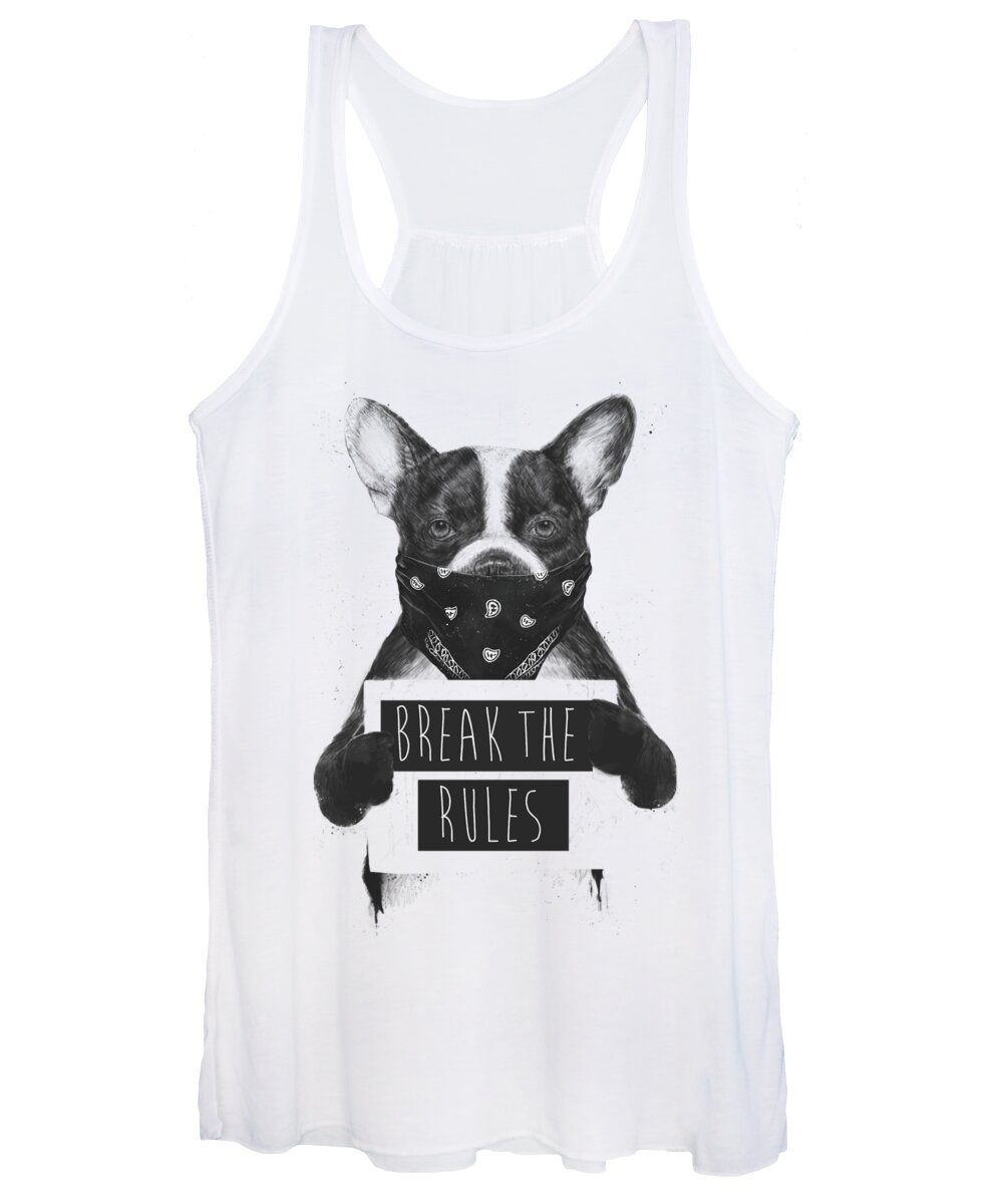 Dog Women's Tank Top featuring the mixed media Rebel dog II by Balazs Solti