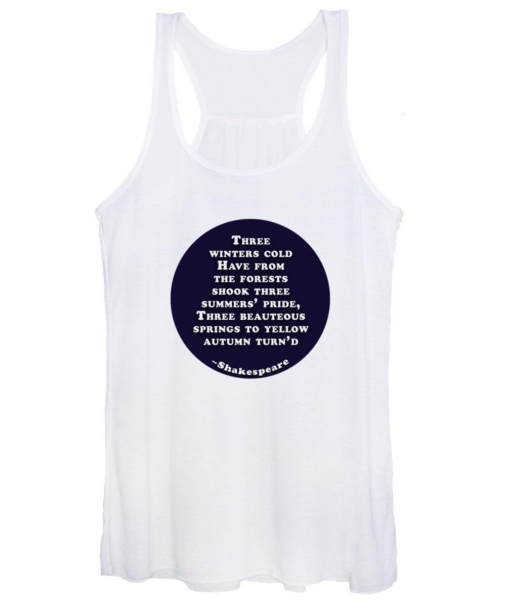Three Women's Tank Top featuring the digital art Three winters cold #shakespeare #shakespearequote #1 by TintoDesigns