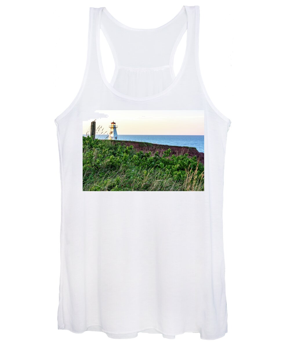 Pei Women's Tank Top featuring the photograph Cape Tryon Lighthouse #1 by Douglas Wielfaert