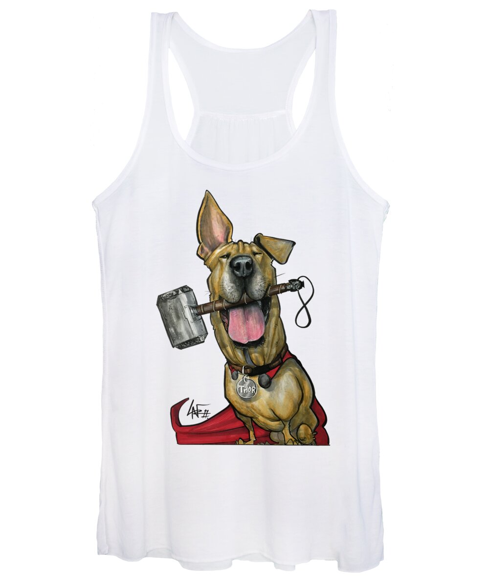 Thiel 4214 Women's Tank Top featuring the drawing Thiel 4214 by Canine Caricatures By John LaFree