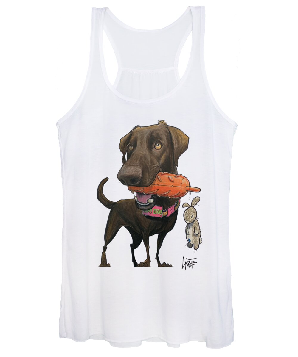 Adams Women's Tank Top featuring the drawing Adams 5192 by Canine Caricatures By John LaFree