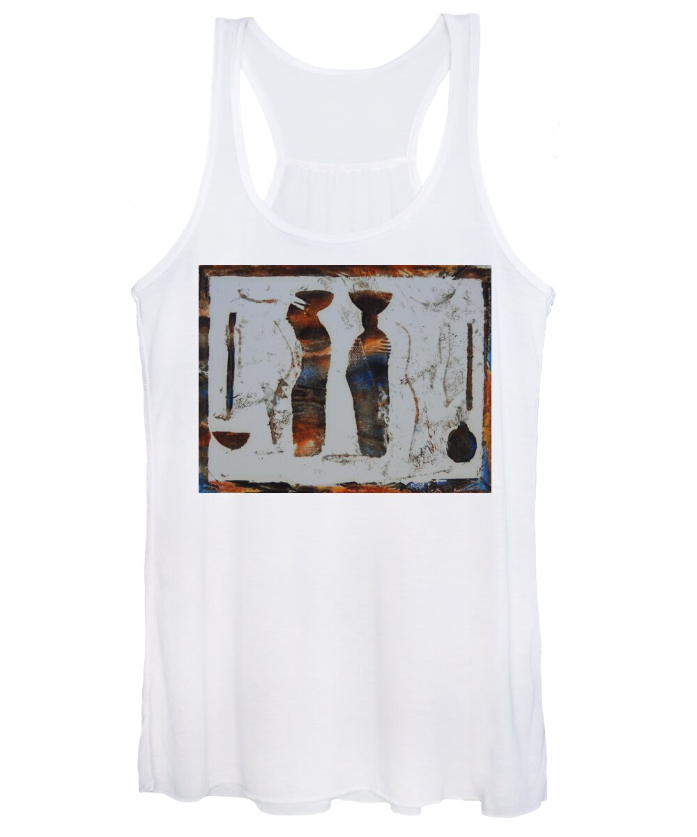 Water Women's Tank Top featuring the painting African Safari Water Bearer by Ilona Petzer