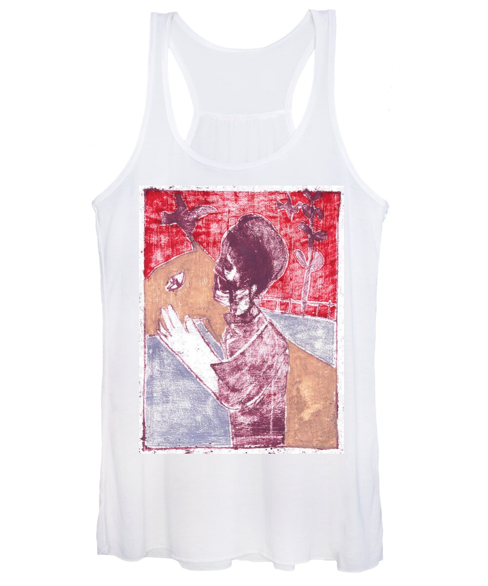 Colorful Women's Tank Top featuring the painting Heckel's Horse Jr. Oil TD Painting 2 by Edgeworth Johnstone