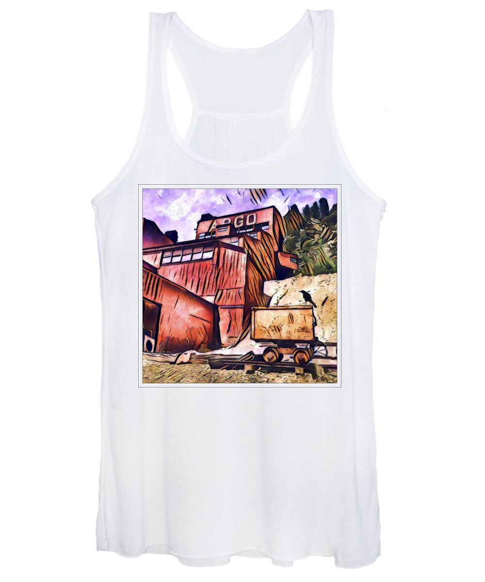 Gold Mine Women's Tank Top featuring the photograph Argo Mine in Idaho Springs Colorado by Peggy Dietz