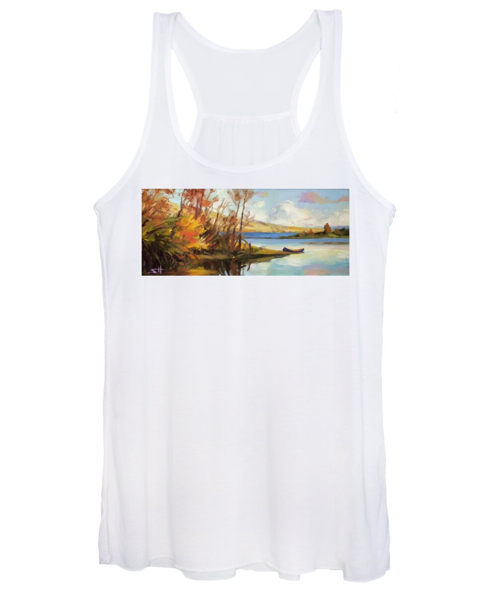 River Women's Tank Top featuring the painting Banking on the Columbia by Steve Henderson