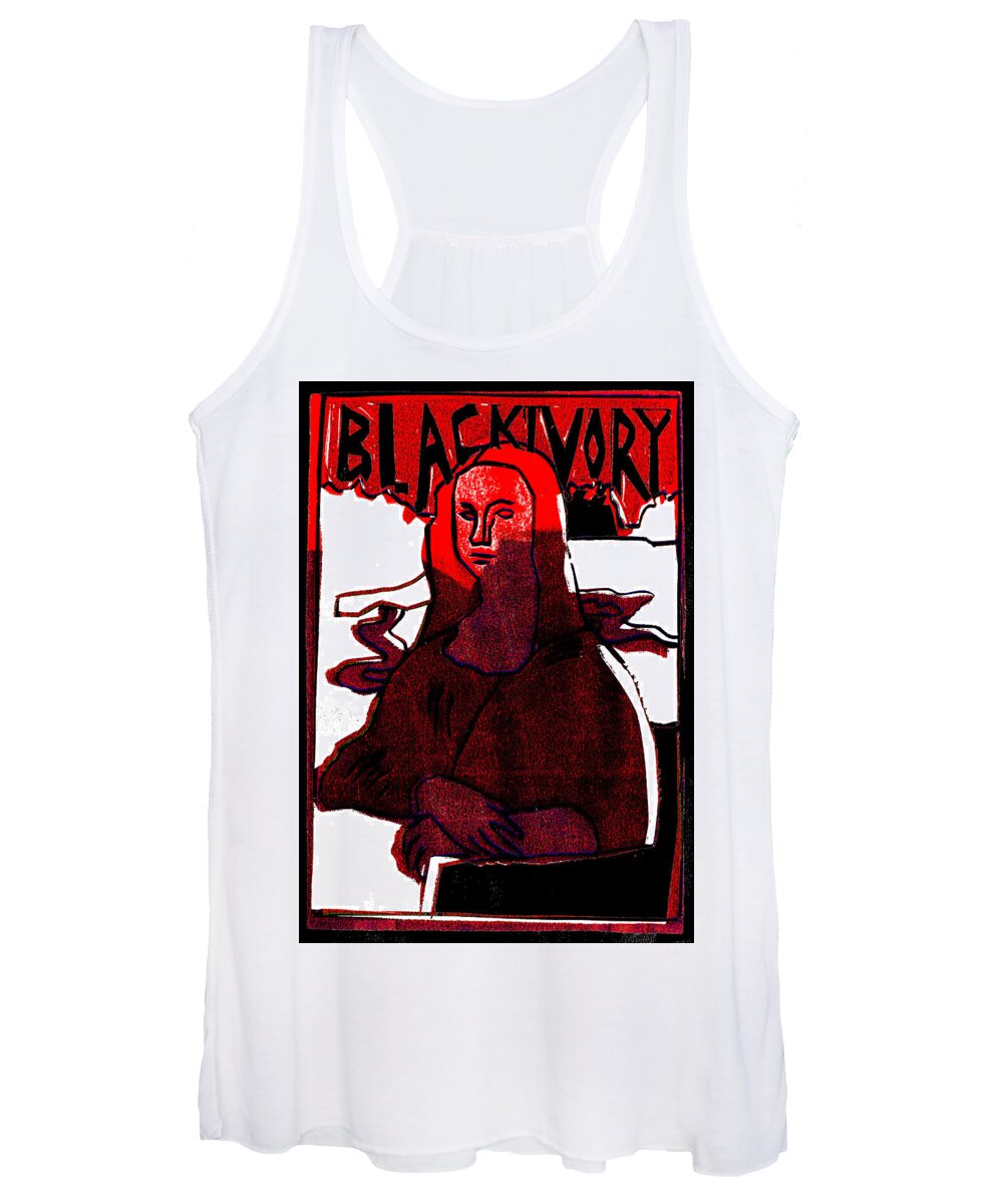 Mona Lisa Women's Tank Top featuring the relief Black Ivory Mona Lisa 23 by Edgeworth Johnstone