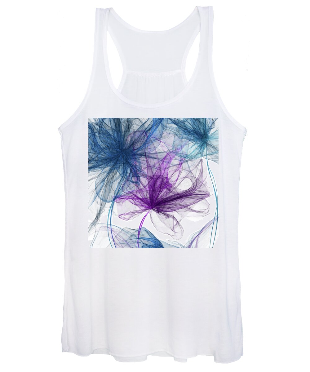 Blue And Purple Art Women's Tank Top featuring the painting Blue And Purple Artwork by Lourry Legarde
