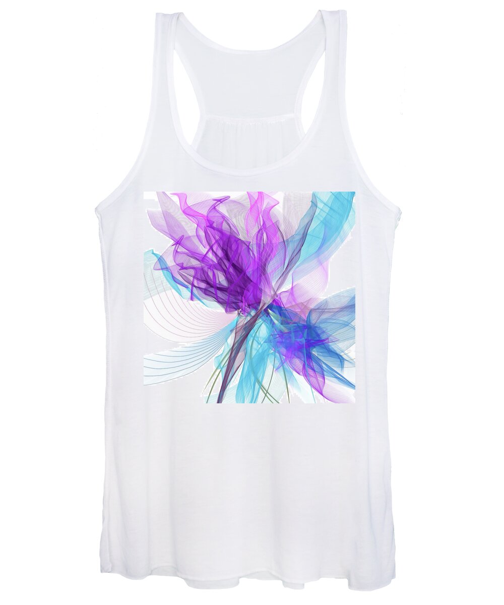 Blue And Purple Art Women's Tank Top featuring the painting Blue And Purple Art II by Lourry Legarde