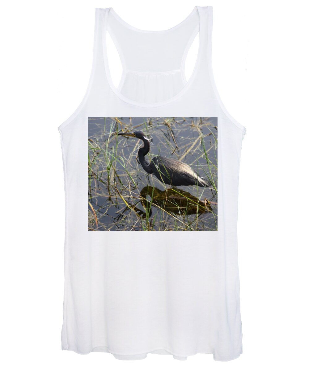 Blue Heron Women's Tank Top featuring the photograph Blue Heron by Philip And Robbie Bracco