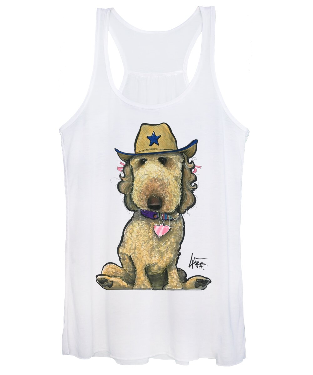 Bolnick 4738 Women's Tank Top featuring the drawing Bolnick 4738 by Canine Caricatures By John LaFree