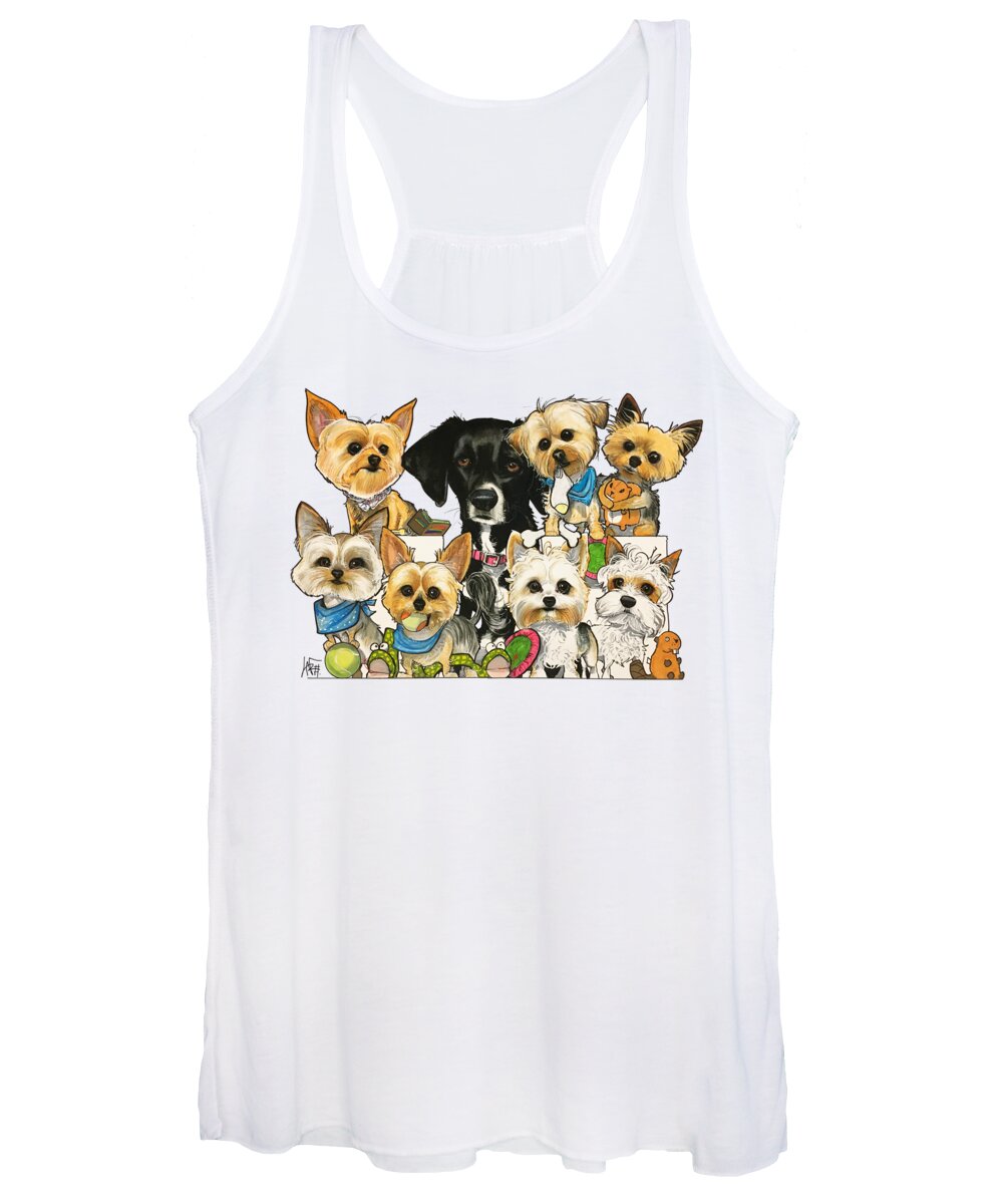 Brown 4449 Women's Tank Top featuring the drawing Brown 4449 by Canine Caricatures By John LaFree