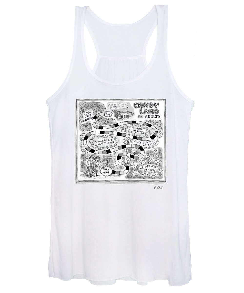 Candy Land For Adults Women's Tank Top featuring the drawing Candy Land For Adults by Roz Chast