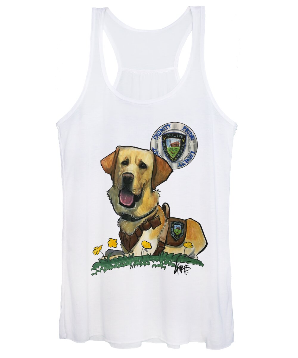 Chisano Women's Tank Top featuring the drawing Chisano 4372 by Canine Caricatures By John LaFree