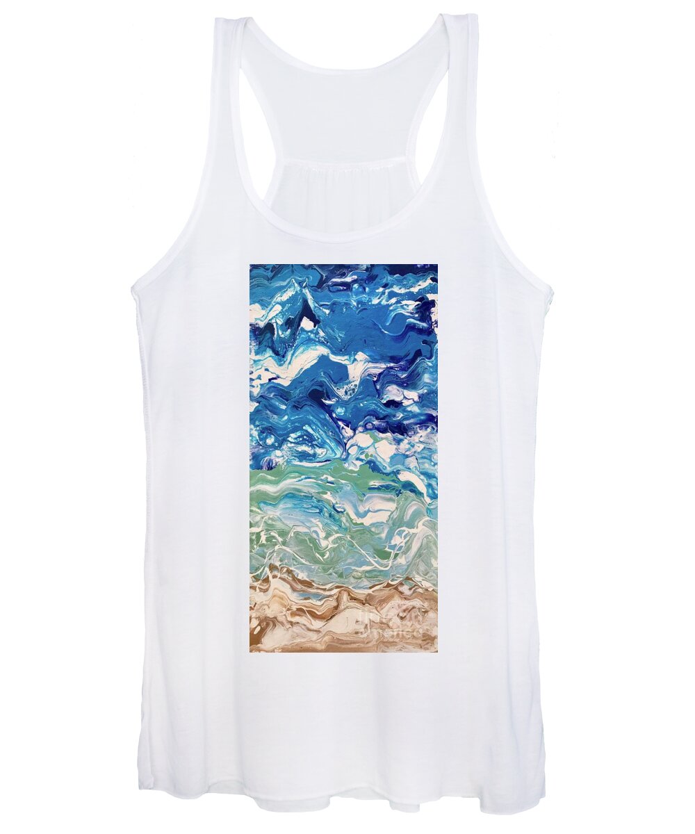 Ocean Women's Tank Top featuring the painting Clarity by Monica Elena