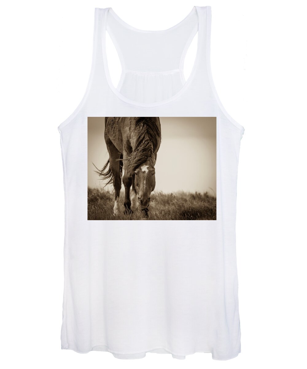 Wild Horses Women's Tank Top featuring the photograph Closer by Mary Hone