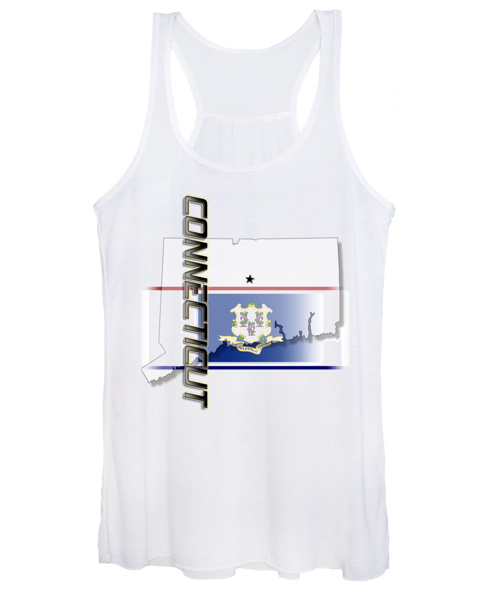 Connecticut Women's Tank Top featuring the digital art Connecticut State Vertical Print by Rick Bartrand