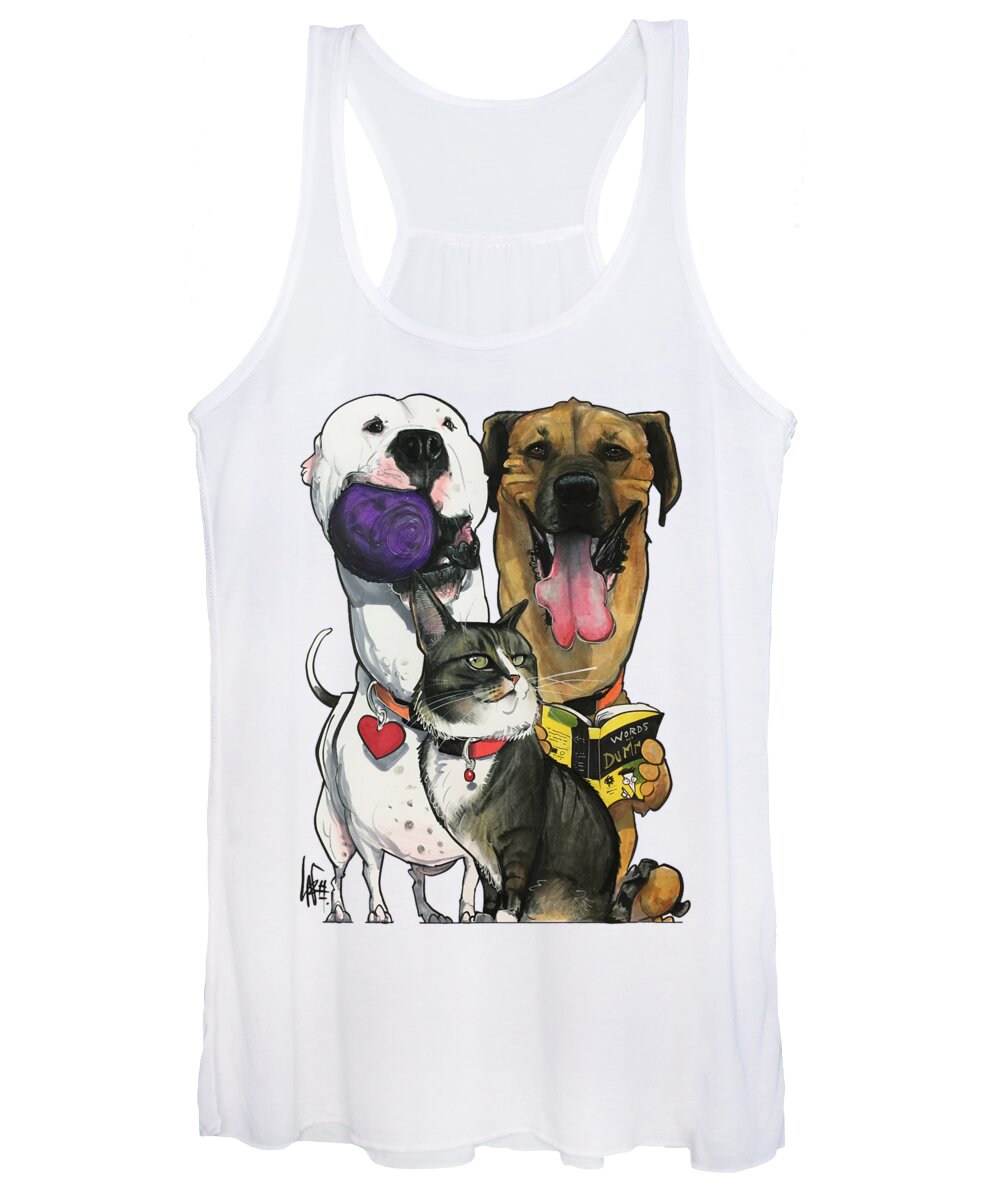 Corey Women's Tank Top featuring the drawing Corey 4417 by Canine Caricatures By John LaFree