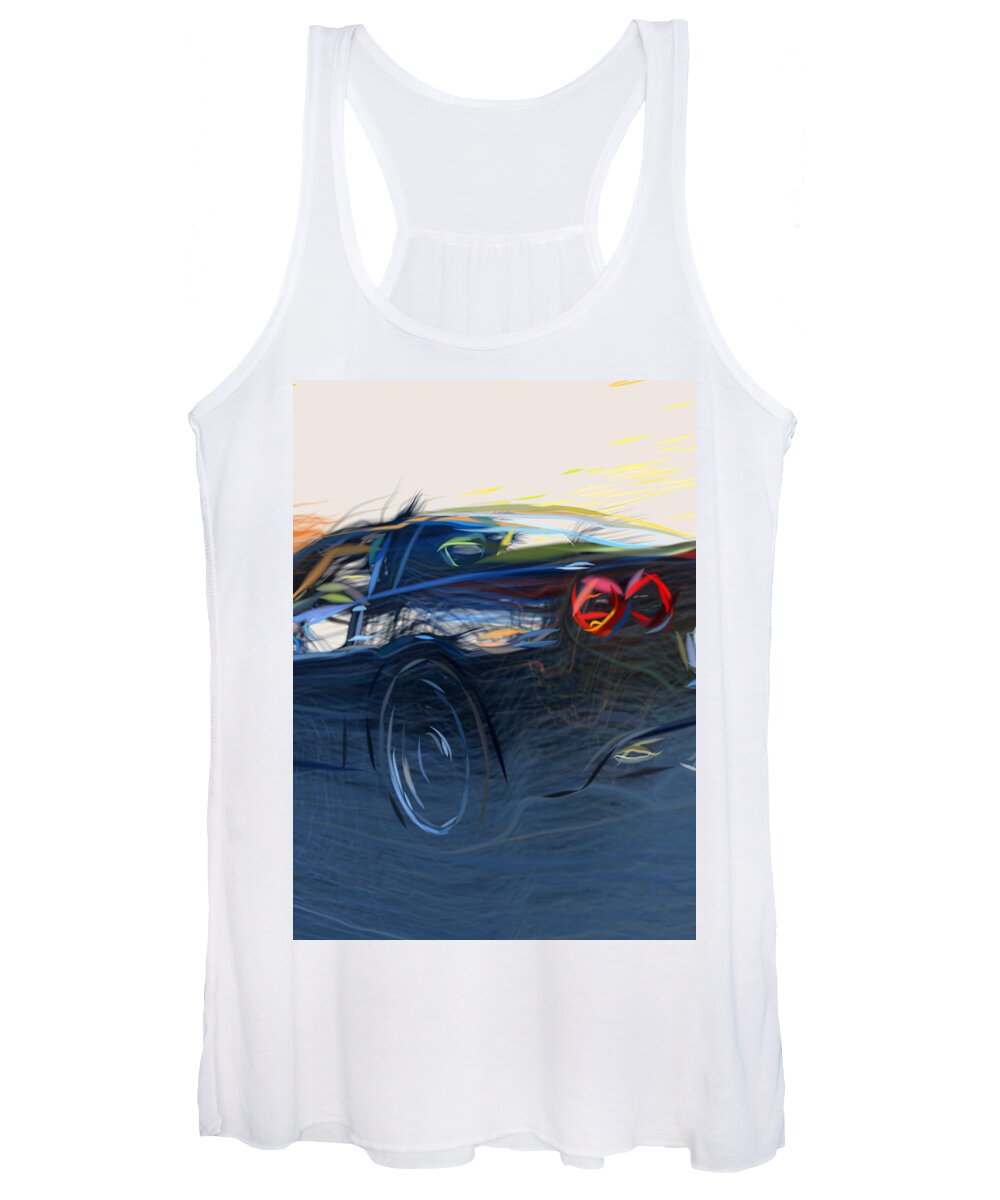 Corvette Women's Tank Top featuring the digital art Corvette C6 Drawing by CarsToon Concept
