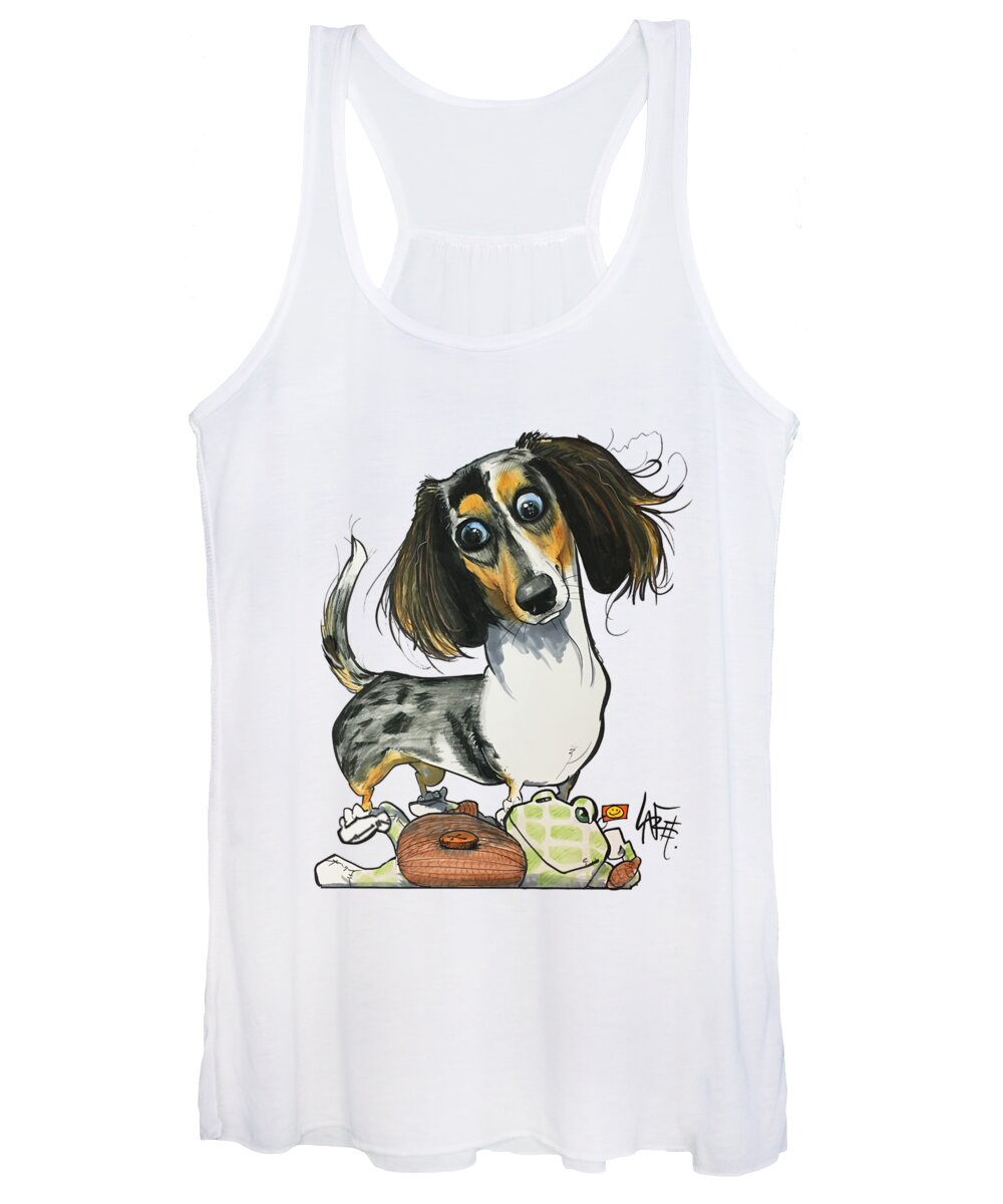Davila Women's Tank Top featuring the drawing Davila 4360 by Canine Caricatures By John LaFree