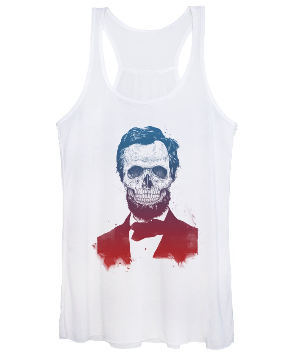 Abe Lincoln Women's Tank Top featuring the drawing Dead Lincoln by Balazs Solti