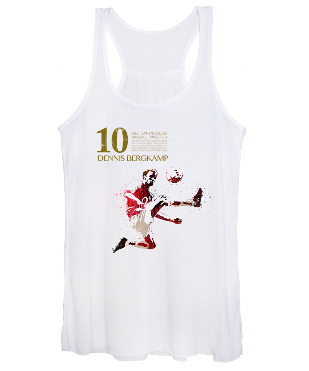 World Cup Women's Tank Top featuring the painting Dennis Bergkamp - The invincibles by Art Popop
